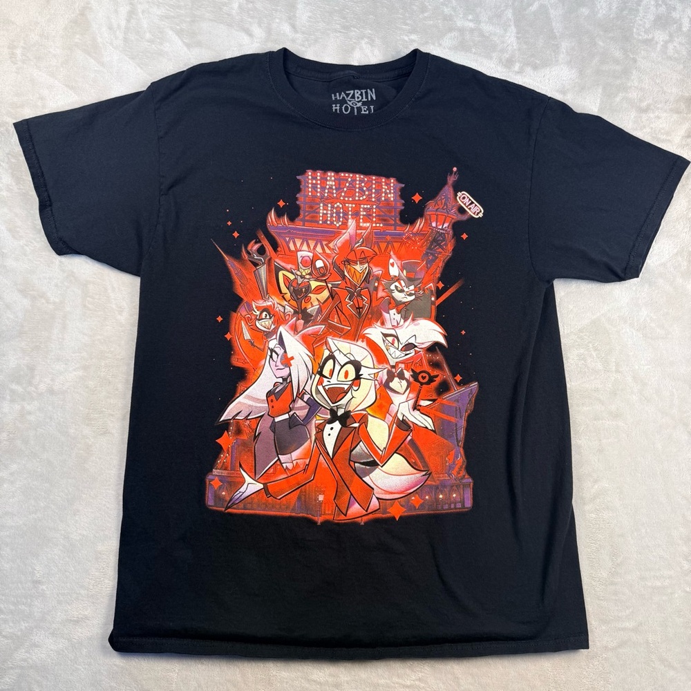 Hazbin Hotel Graphic T-Shirt Hot Topic Adult Animation Cartoon Tee Size L